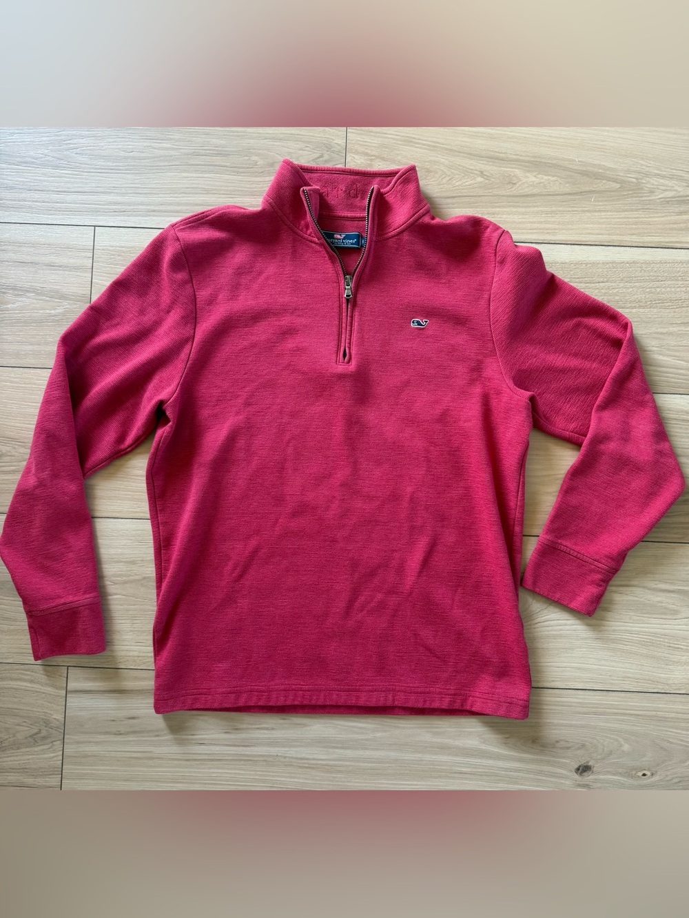 Vineyard Vines Raspberry Pink Quarter-Zip Sweatshirt